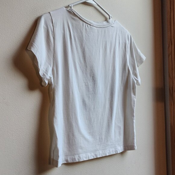 Calvin Klein White Cropped Logo T-Shirt Size Small - Picture 10 of 12